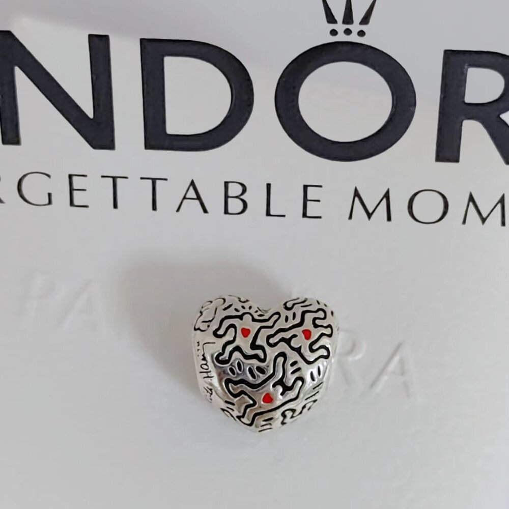 Pandora Keith Haring Line Art People Charm S925 Sterling Silver with box